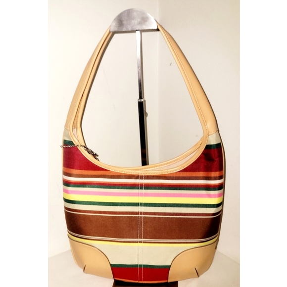 Coach Hampton Multi-Colored Striped Hobo Bag - Picture 2 of 7